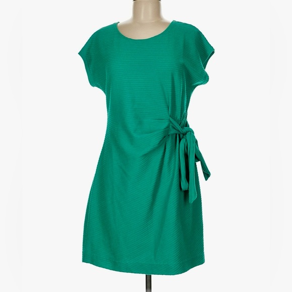Anthropologie Saturday Sunday Green Addy Ribbed Midi Dress with Bow, Size:M - Picture 4 of 8